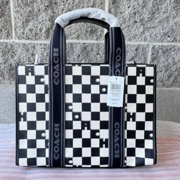 COACH Smith Tote With Checkerboard Print - Picture 1 of 8